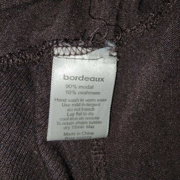 Bordeaux Anthropologie asymmetric modal cashmere blend cardigan size Large - Picture 6 of 6